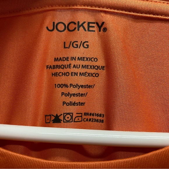 Jockey mens sz Large crewneck athletic shirt orange short sleeve new with tags - Picture 9 of 9